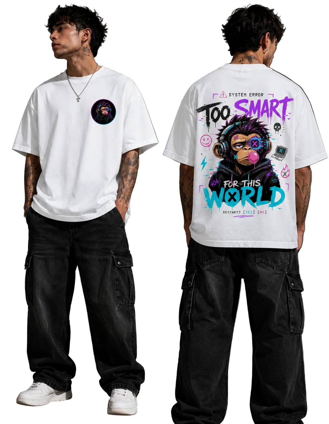 Men's Oversized T-Shirt — Too Smart