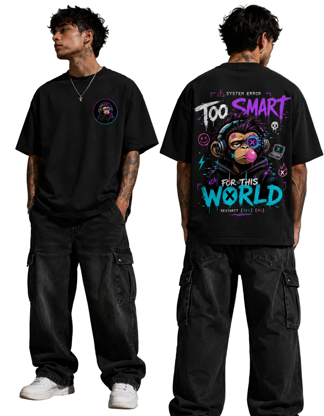 Men's Oversized T-Shirt — Too Smart