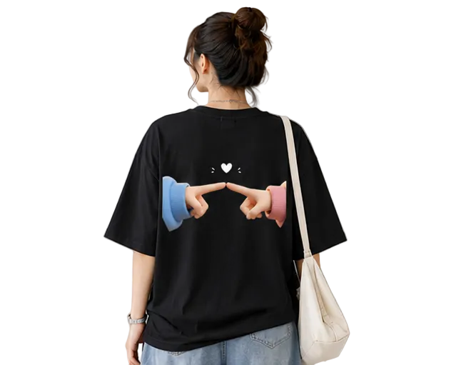Unisex Oversized T-Shirts Couple — Monochrome Duo