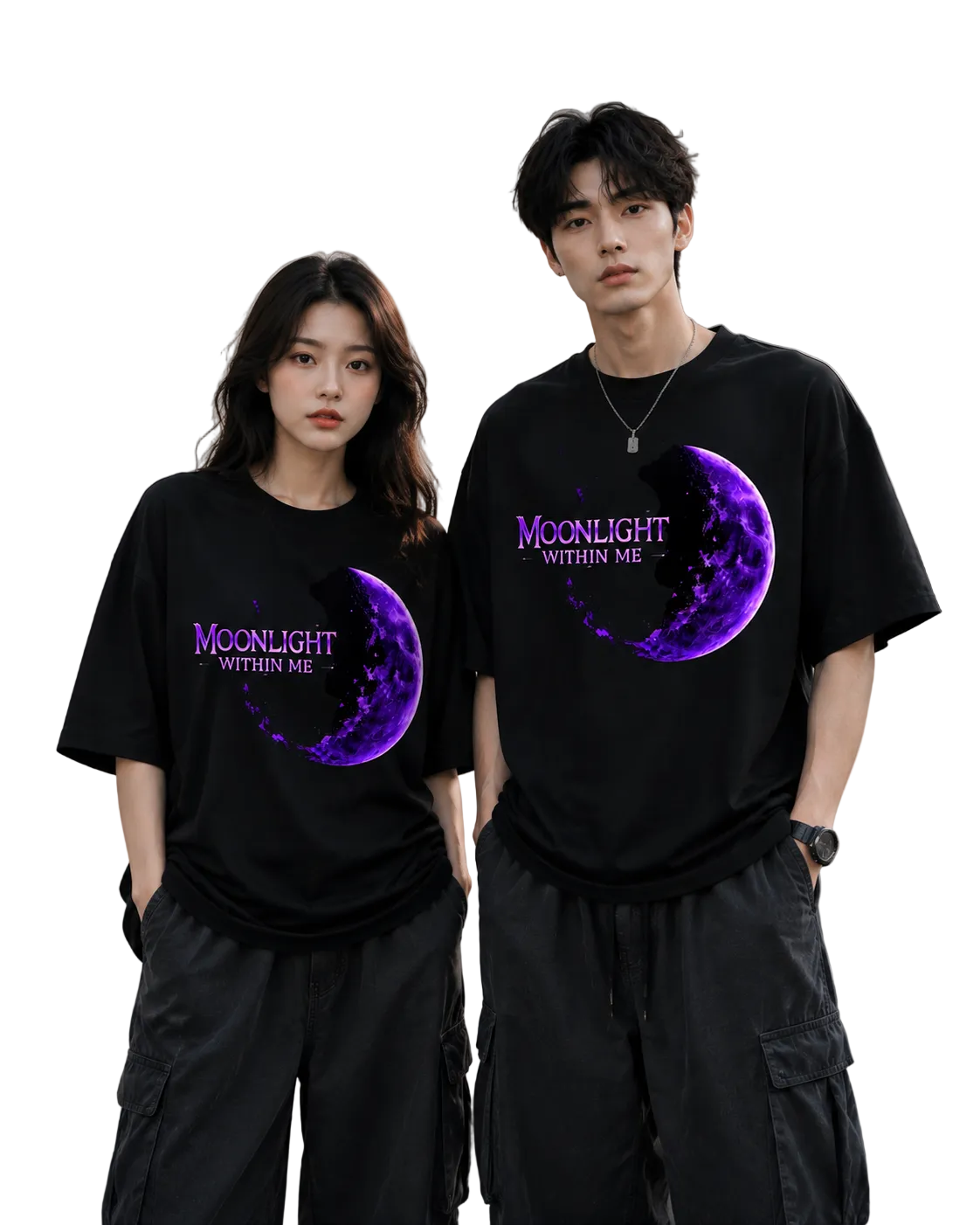 Moonlight Within Me Couple Oversized T-Shirt