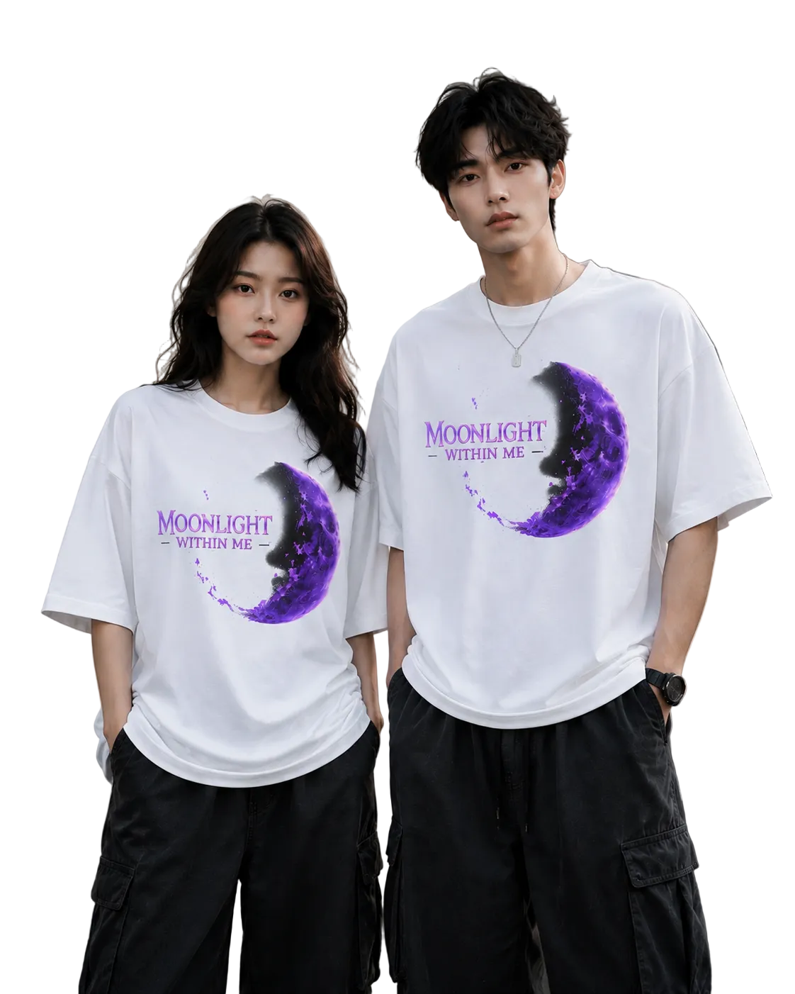 Moonlight Within Me Couple Oversized T-Shirt