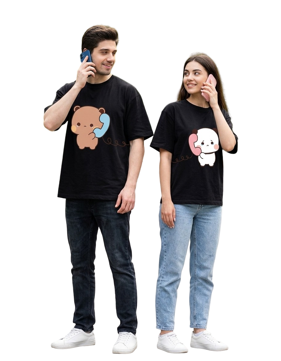 Unisex Oversized T-Shirts Couple — Monochrome Set