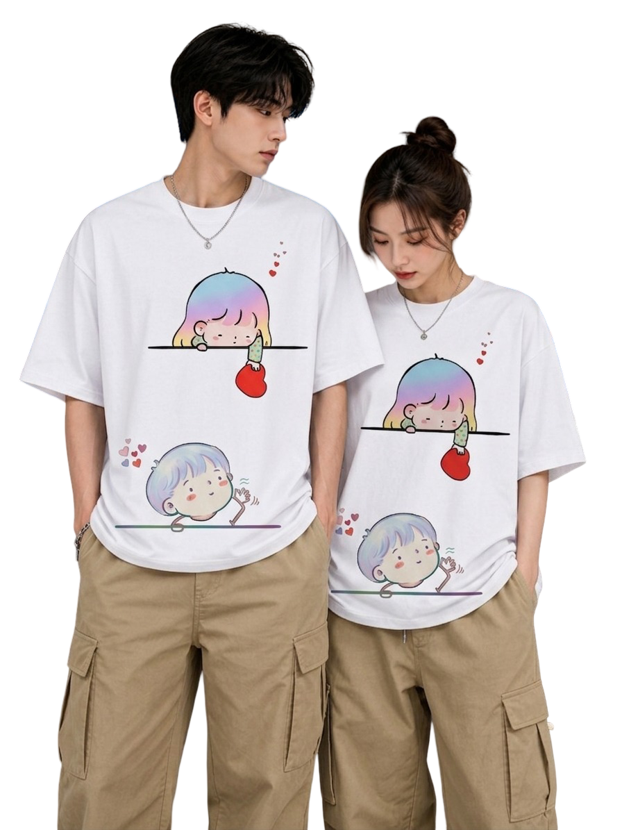 Unisex Oversized T-Shirts Couple — Signature B&W