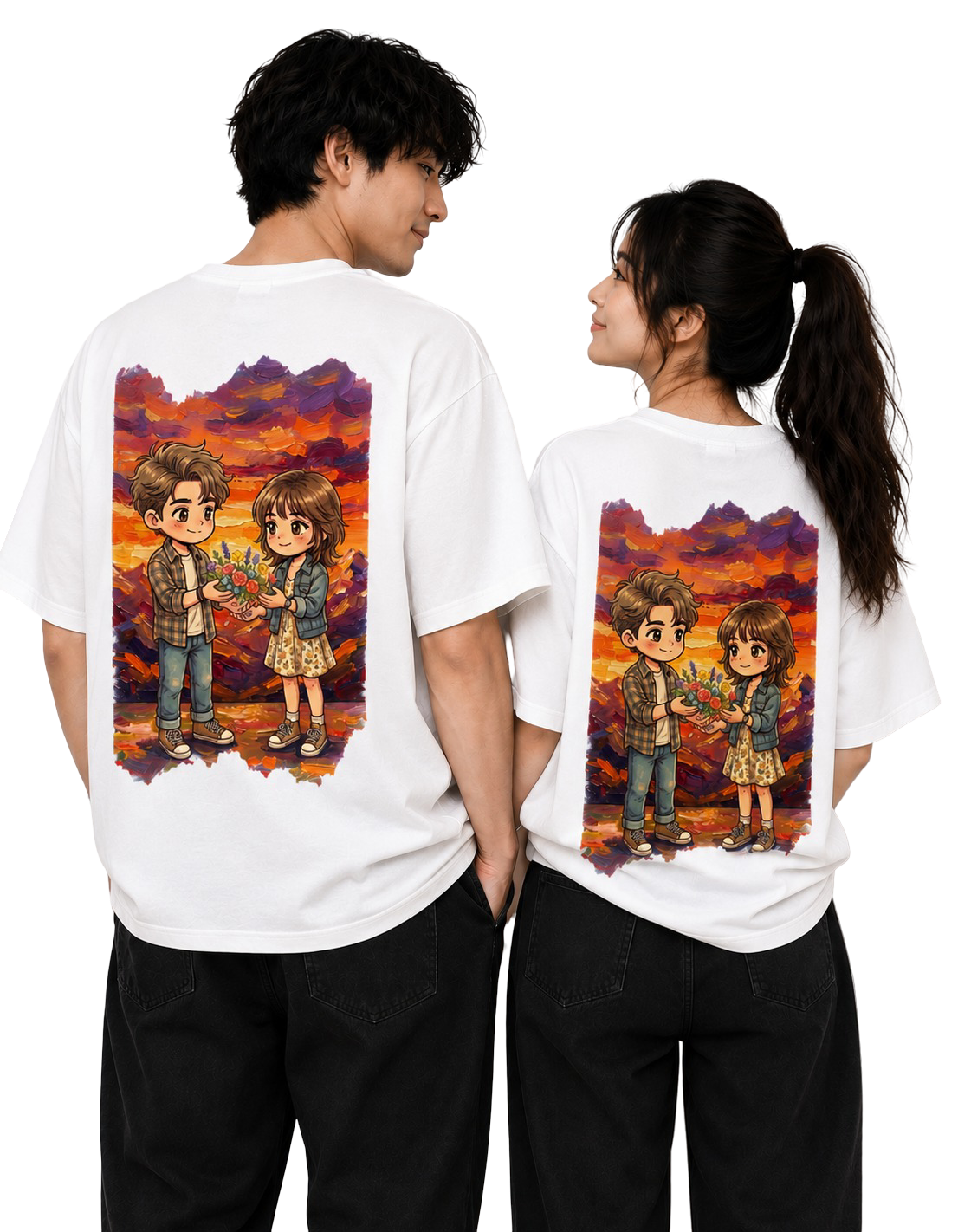 Unisex Oversized T-Shirts Couple — Unisex Set