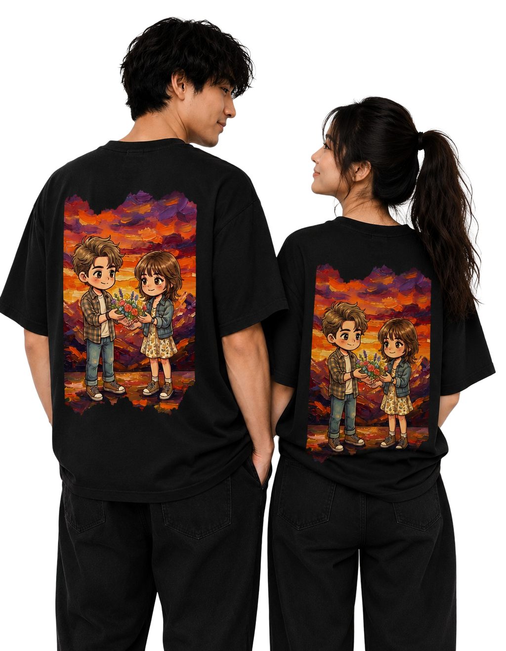 Unisex Oversized T-Shirts Couple — Unisex Set