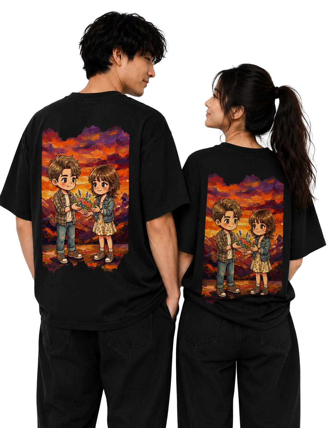 Unisex Oversized T-Shirts Couple — Unisex Set