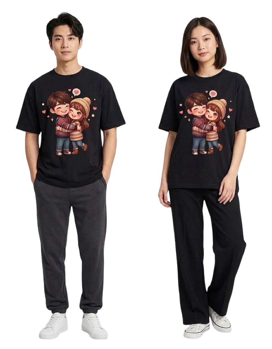 Unisex Oversized T-Shirts Couple — Matching Set