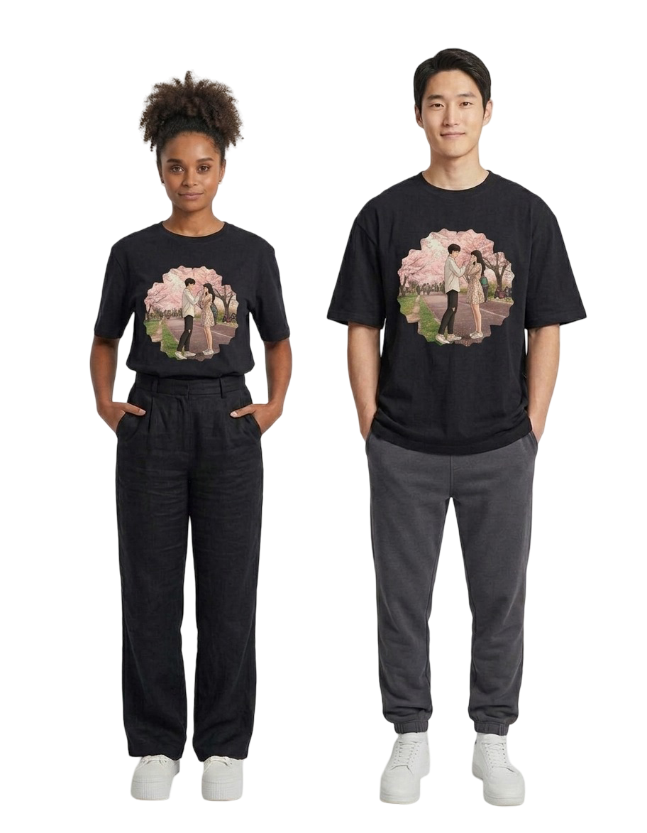 Unisex Oversized T-Shirts Couple — B&W Matching