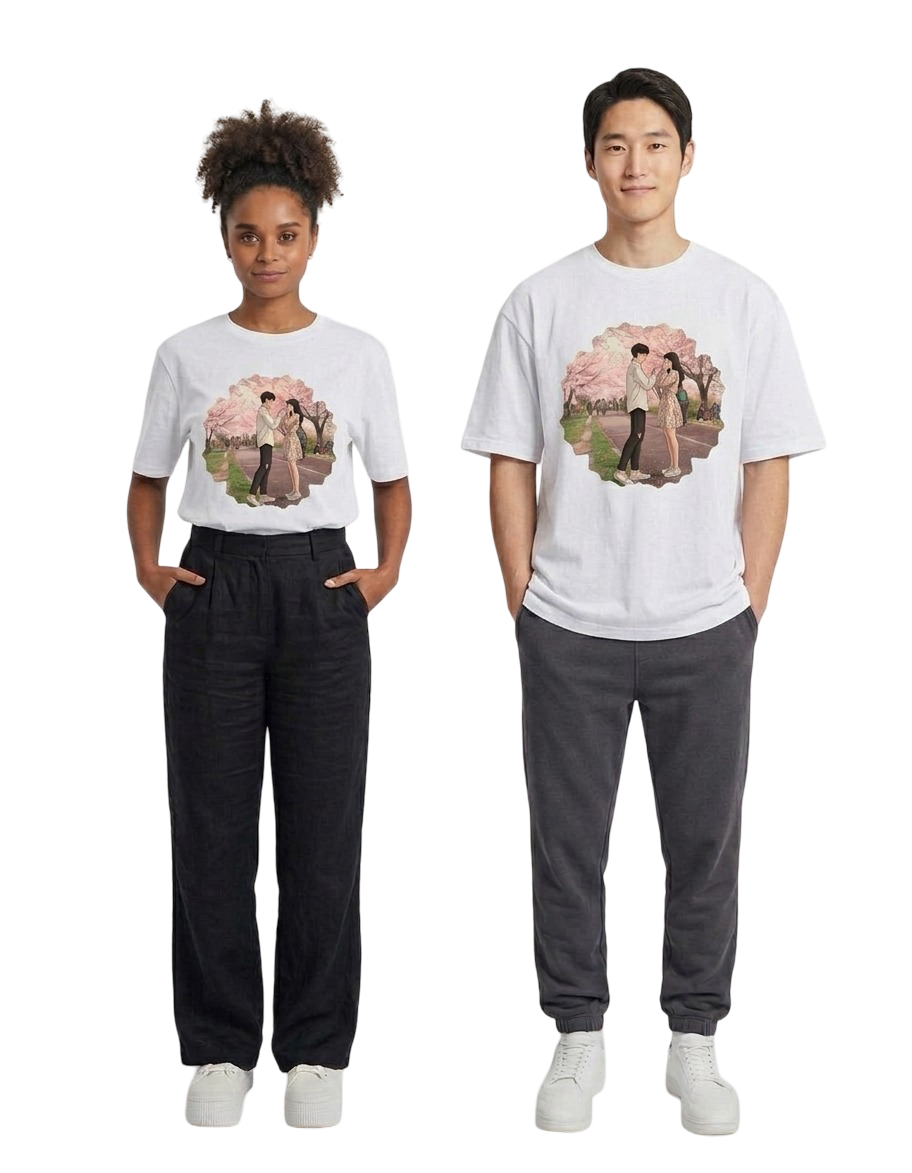 Unisex Oversized T-Shirts Couple — B&W Matching
