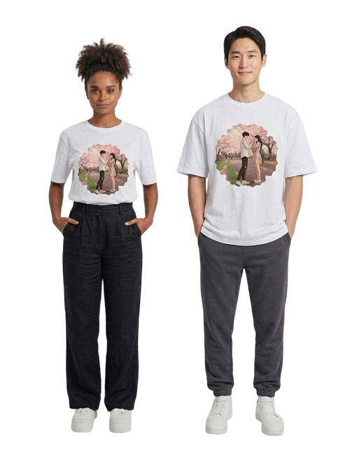Couple Oversized T-Shirts — Matching Black & White Set