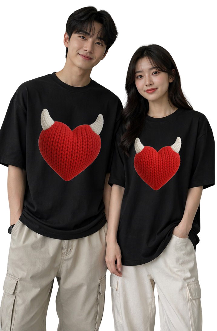 Unisex Oversized T-Shirts Couple — Classic Black