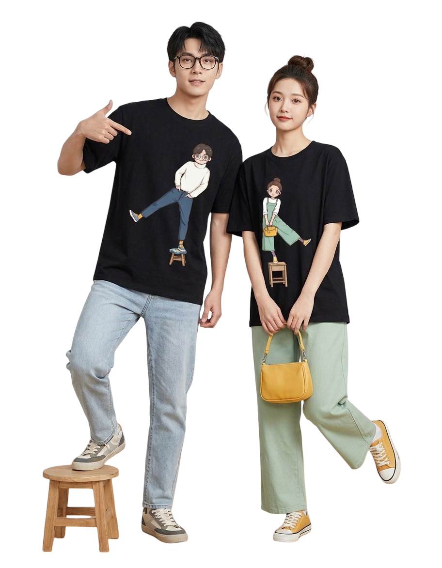 Unisex Oversized T-Shirts Couple — Essential Set